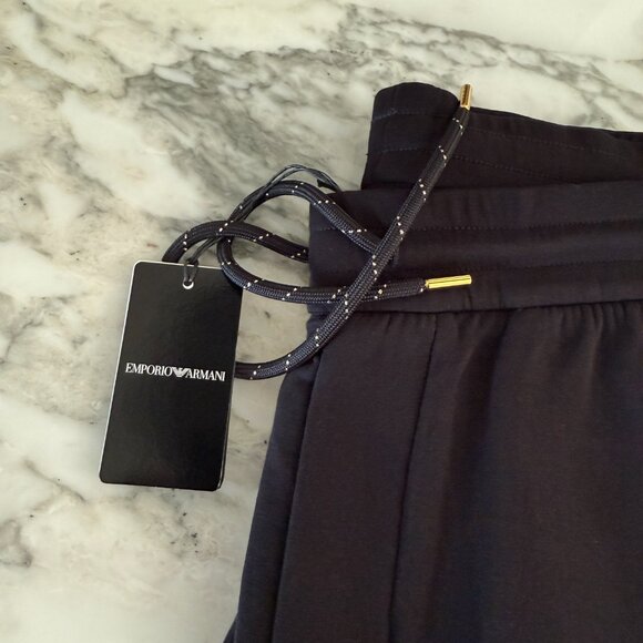 Emporio Armani Mens Black Cotton Blend Sweatpants trousers, with logo patch - Picture 7 of 7